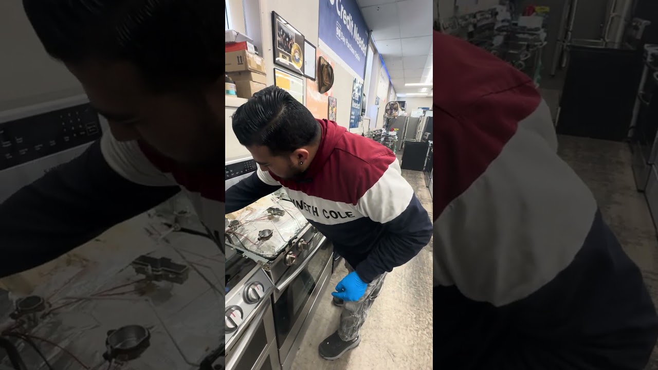 Desmontaje de sistema para reparación de sistema de ignición de los quemadores de Samsung gas stove