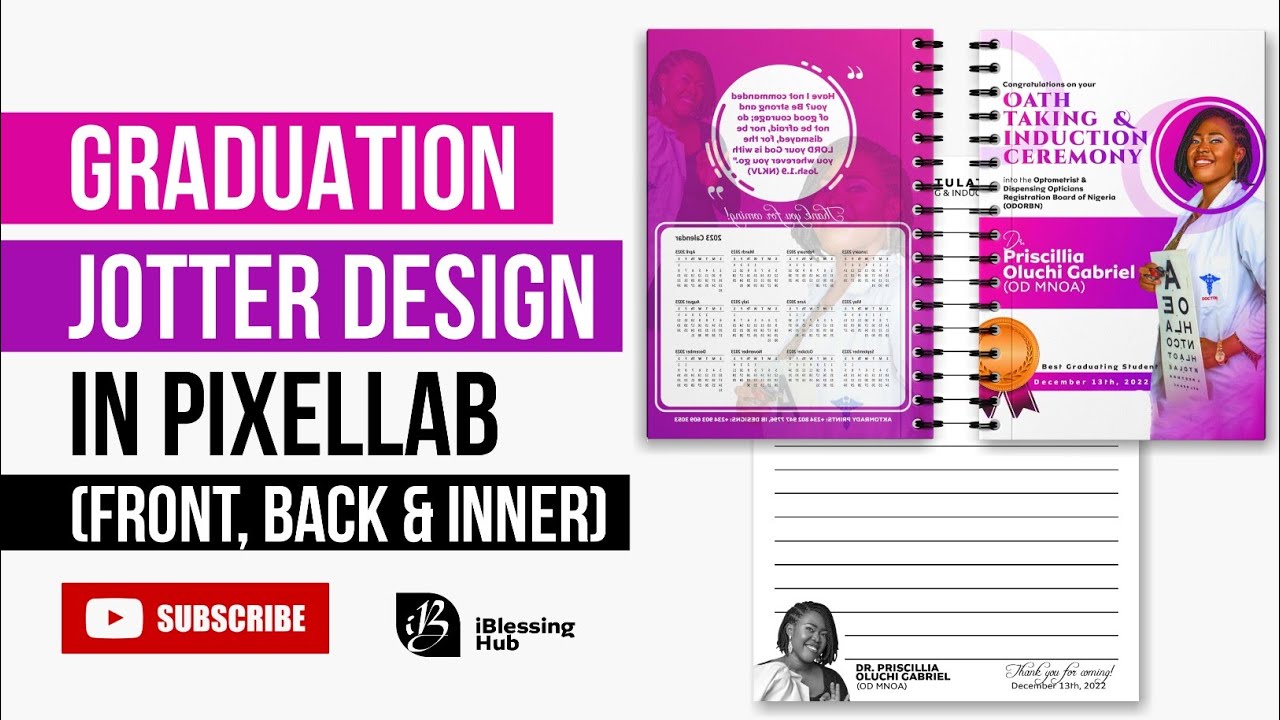 Graduation Jotter Cover Design (front & back)