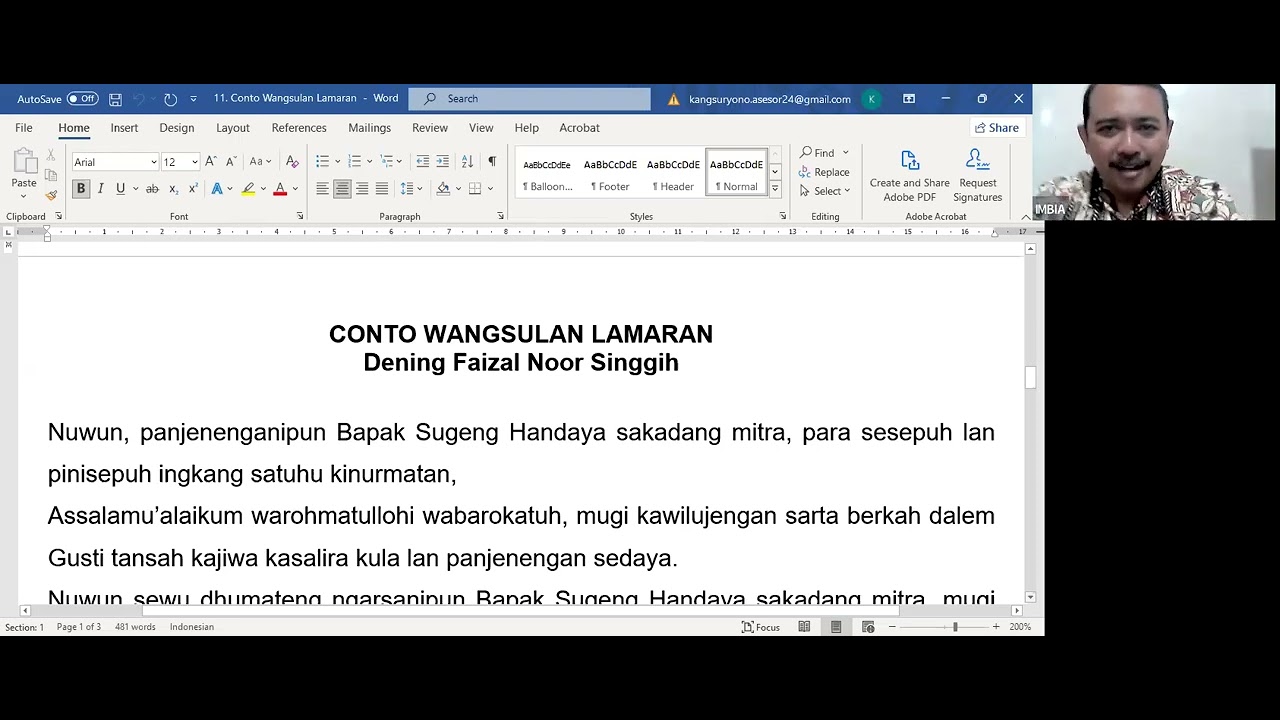 KURSUS PRANATACARA JOGJA   WANGSULAN LAMARAN