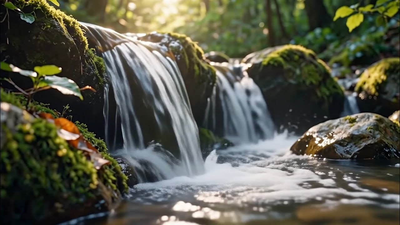 10 Hours Gentle Stream Sound – Black Screen, No Ads | Deep Sleep