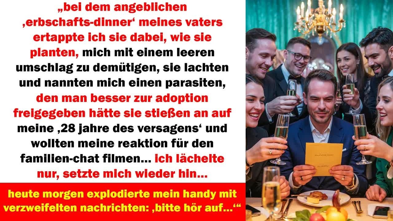 „beim erbschafts-dinner plante meine familie meine demütigung – am morgen flehten sie verzweifelt“.
