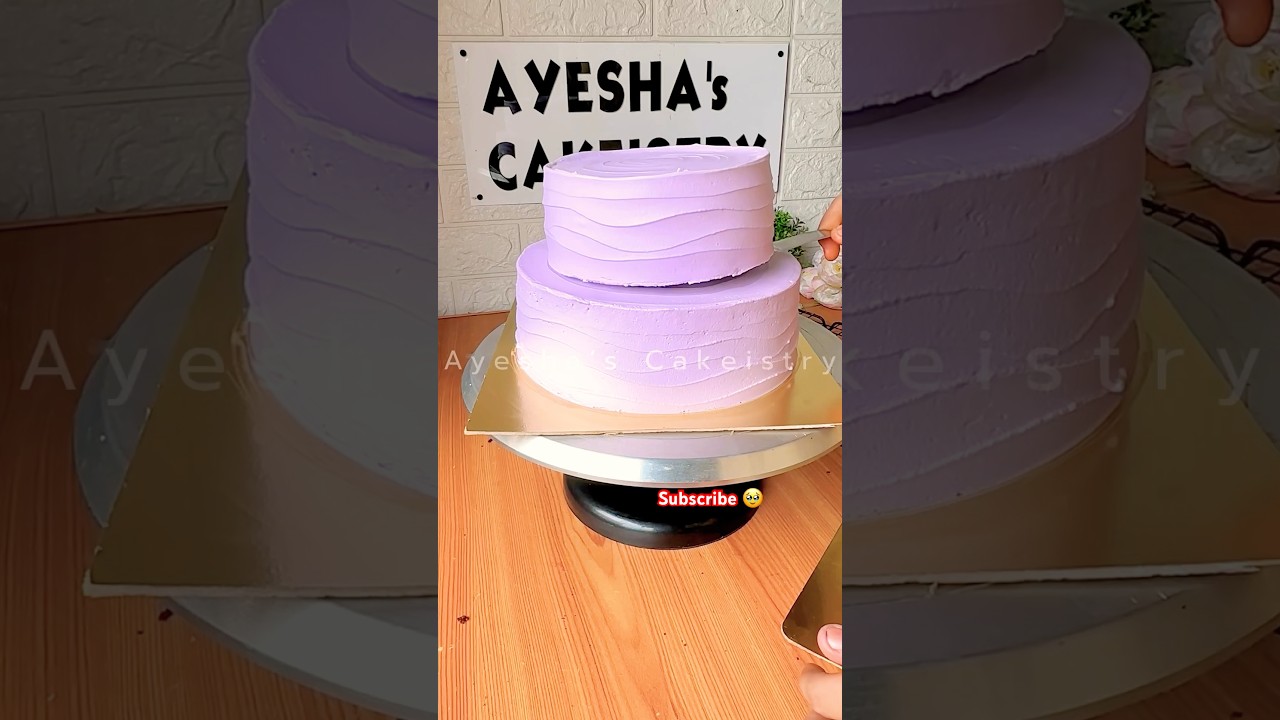 2 Tier Cake Decoration 😍💯🔥#purplecake #cake #cakedecoratingtutorials #viralcakes #shorts #trend