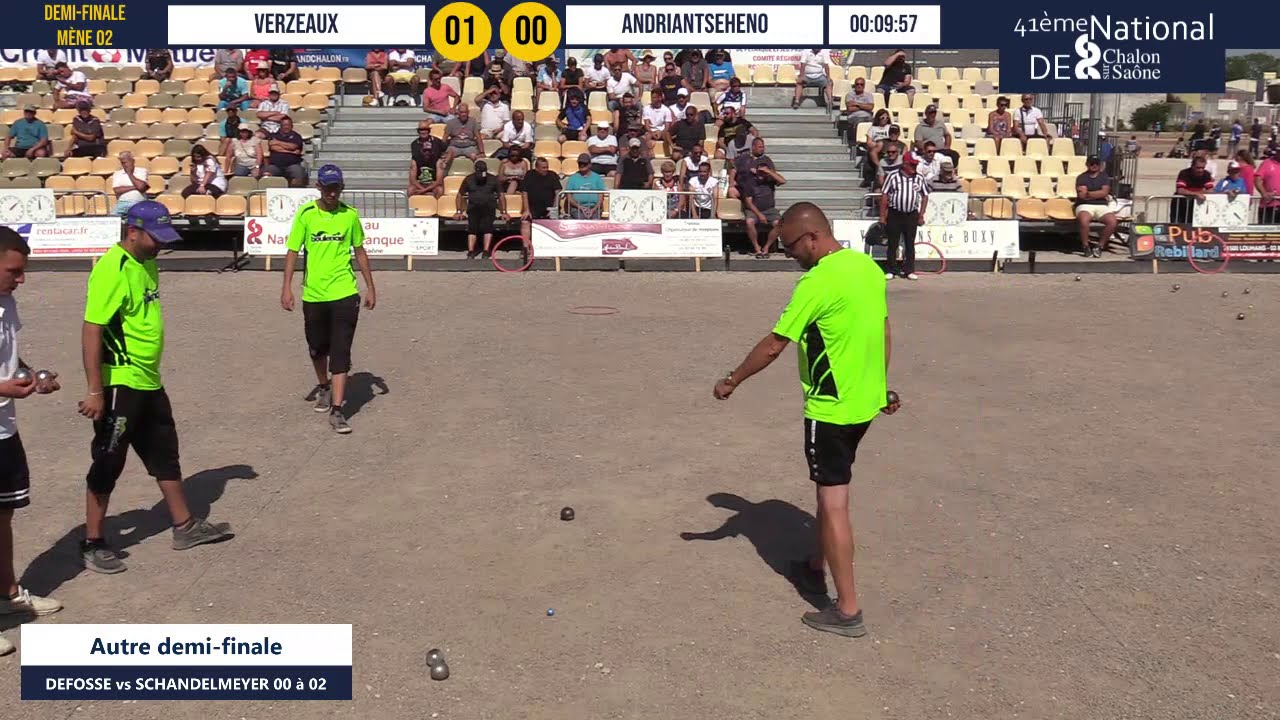 Demi-finales du National à pétanque de Chalon-sur-Saône 2019 : Verzeaux vs Andriantseheno
