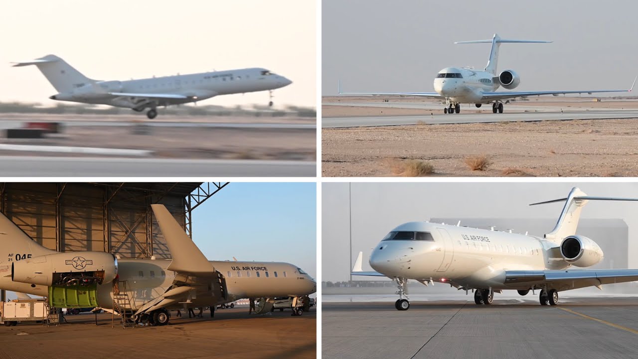 A new U.S. Air Force E-11A BACN aircraft arrives at Prince Sultan Air Base