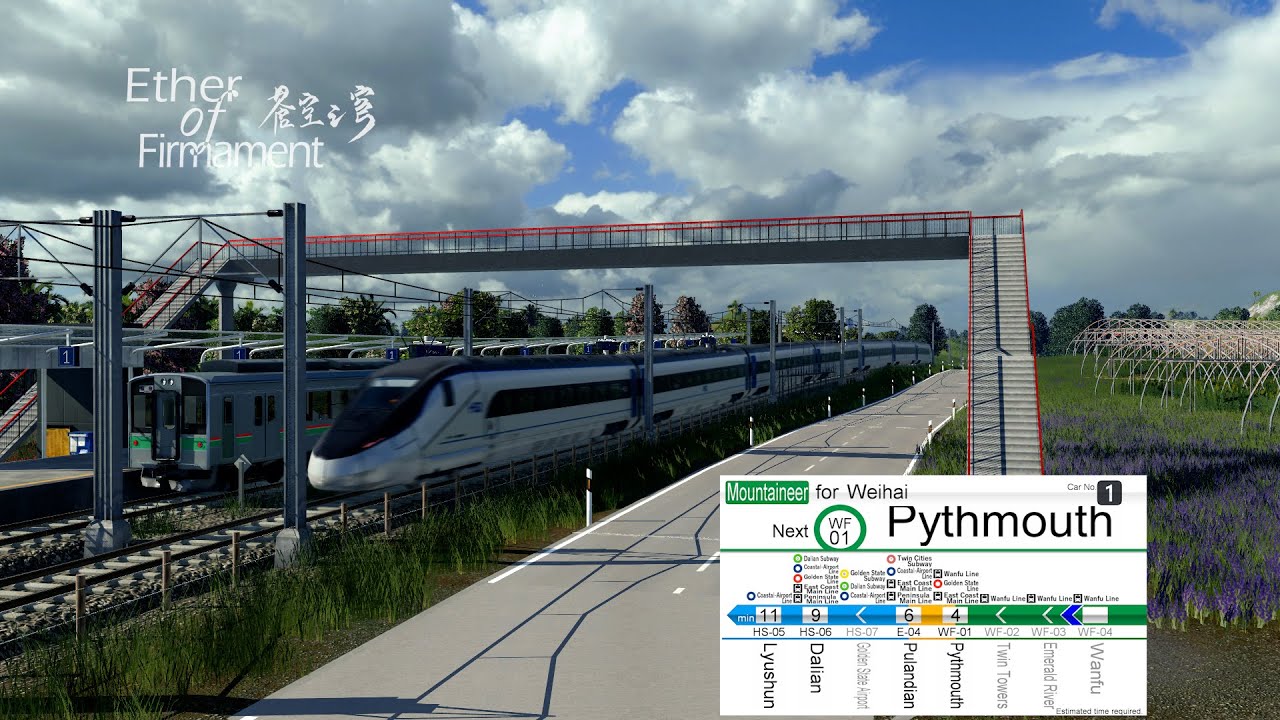 [Cab View] Rural Line/High-Speed Rail Through Service | Mountaineer [Transport Fever Peninsulas Map]