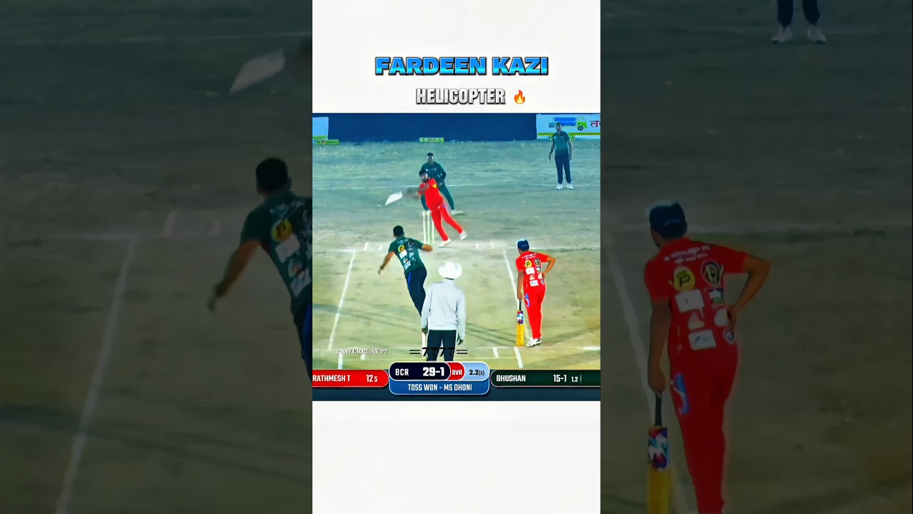 Helicopter 💥 Fardeen kazi 😱 #fardeenkazi #tenniscricket #cricketlover #cricket