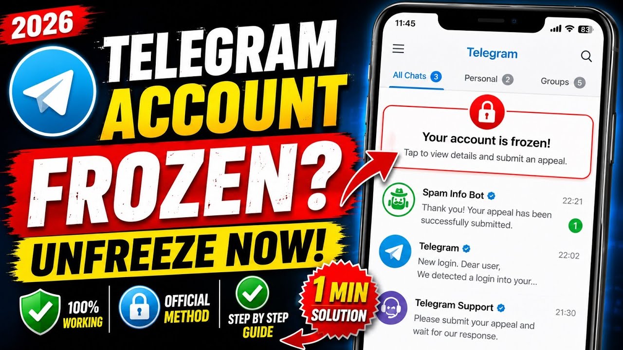 Telegram Account Frozen Problem Fix 2026 | How To Unfreeze Telegram Account | Telegram Appeal Guide