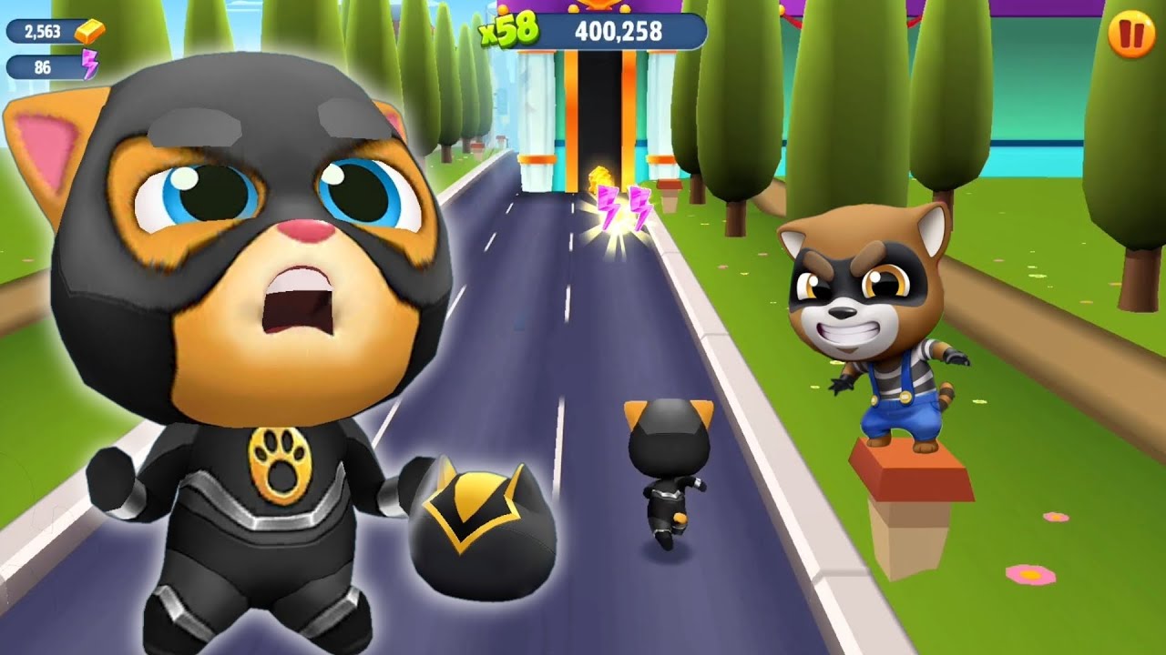 Talking Tom Gold Run In Underwater World vs Water Park vs Flying World - Super Ginger