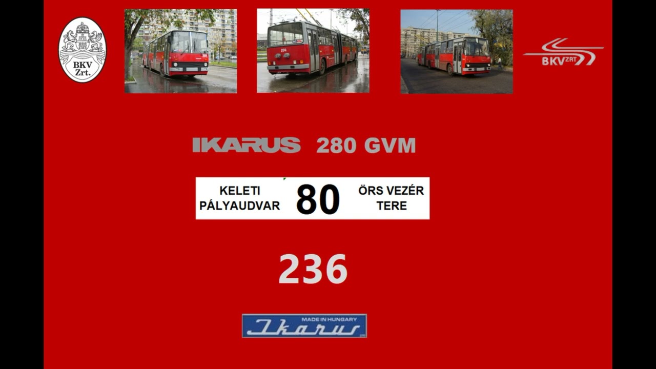 [SOUND] Budapest Trolleybus Sound T236 Ikarus-GANZ 280.94T BKV 80-as viszonylat