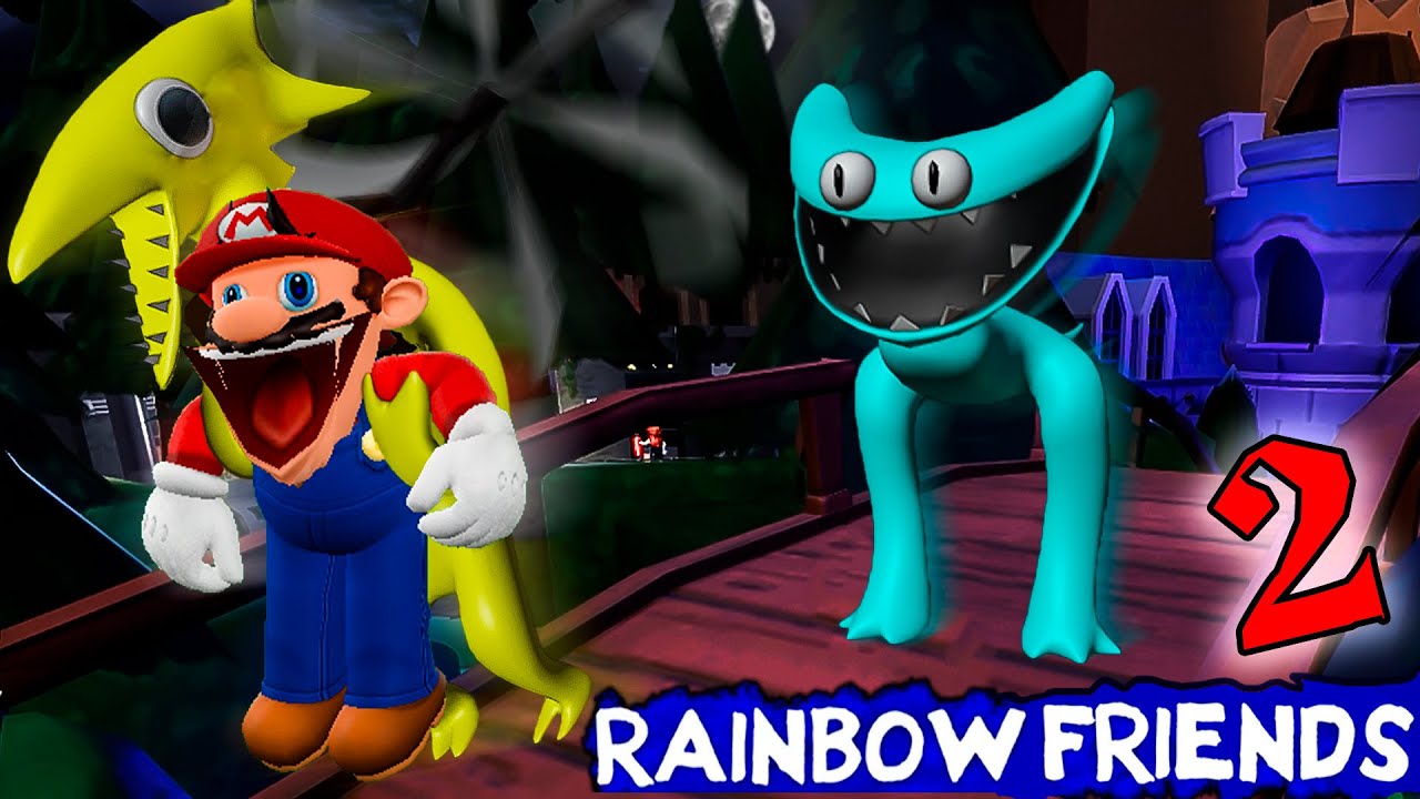 Марио играет в ROBLOX RAINBOW FRIENDS ГЛАВА 2