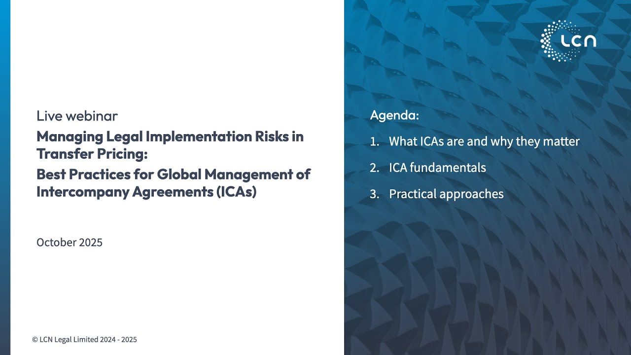 Managing Legal Implementation Risks in Transfer Pricing