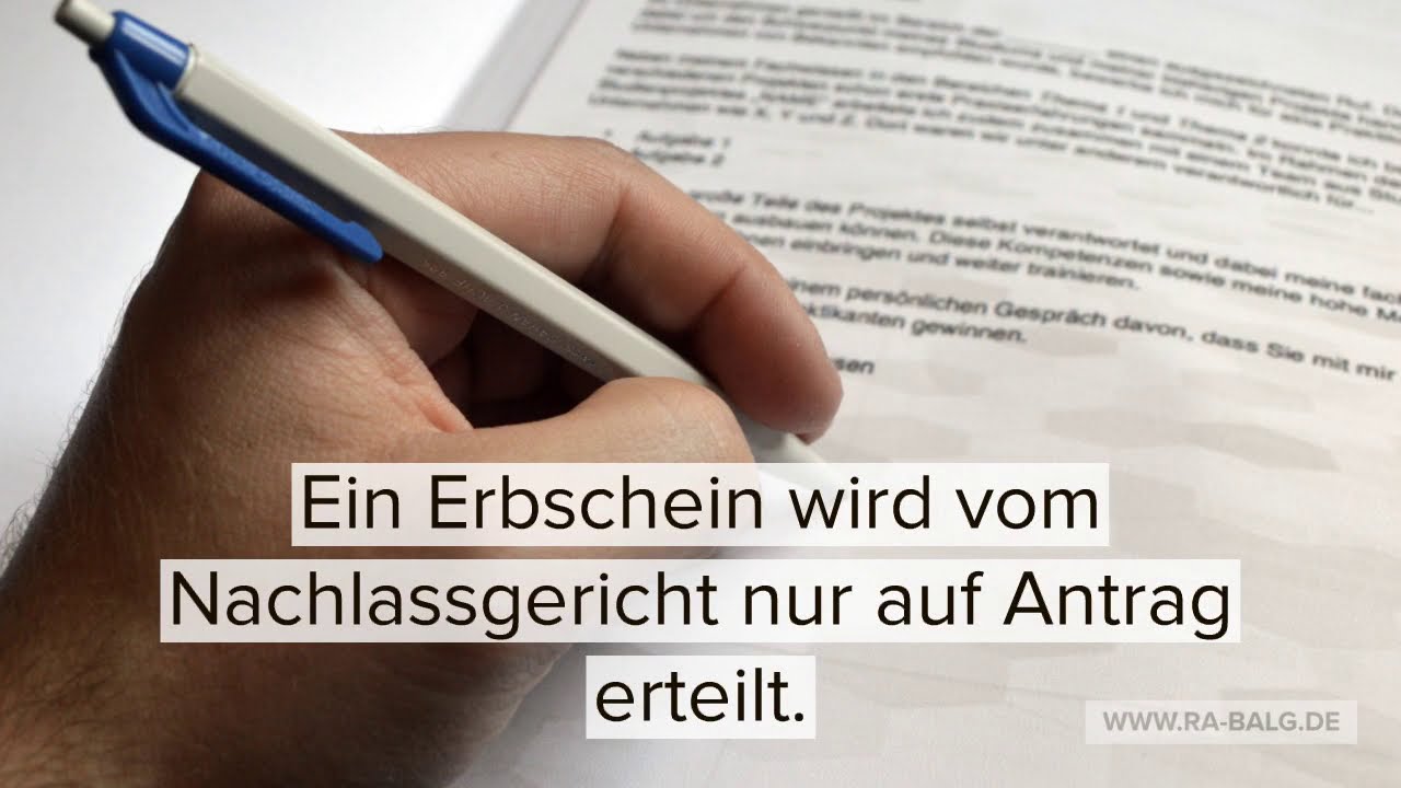 Erbschein Antrag und Verfahren | Von Rechtsanwalt und Fachanwalt f&uuml;r Erbrecht Detlev Balg K&ouml;ln