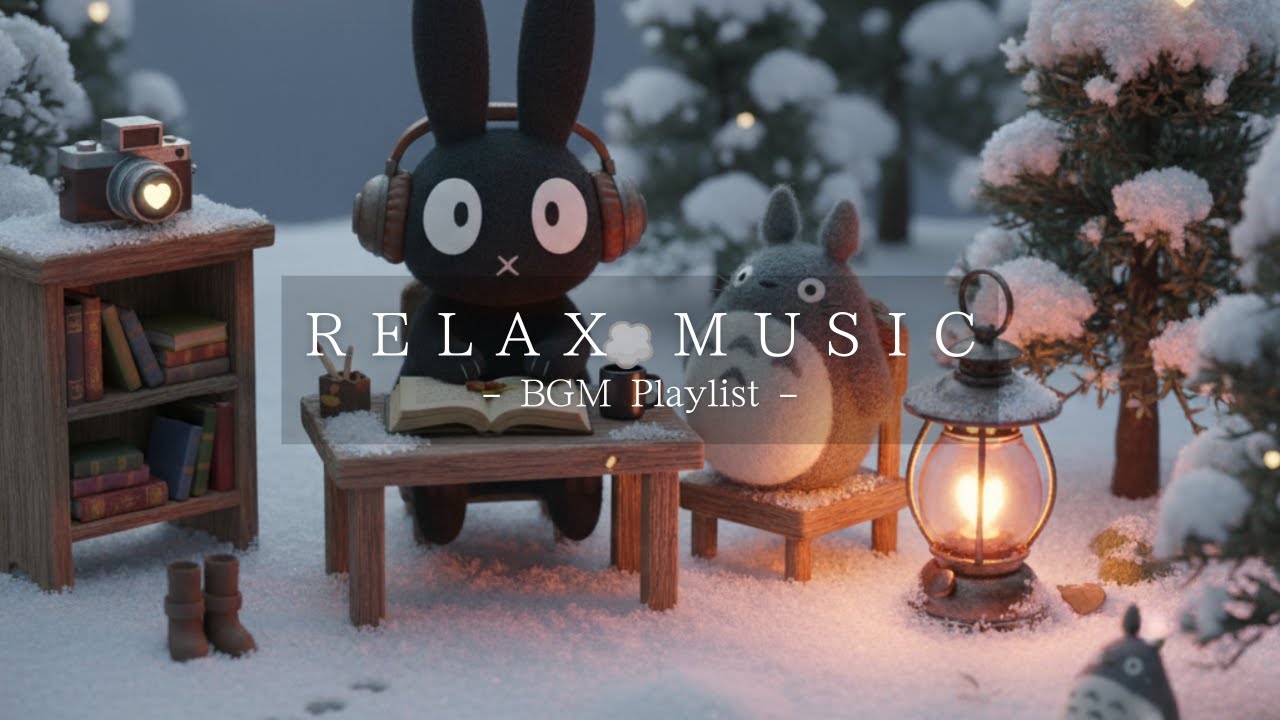 [Work Music] A winter night wrapped in gentle sounds.. | music for reading, sleeping & stress relief