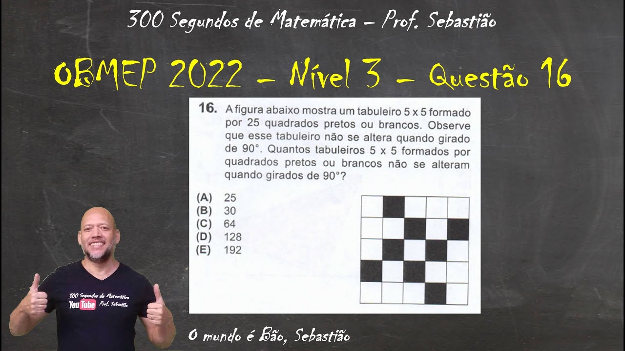 OBMEP 2022 - Nível 3 - Questão 16 - Tabuleiro com Quadrados
