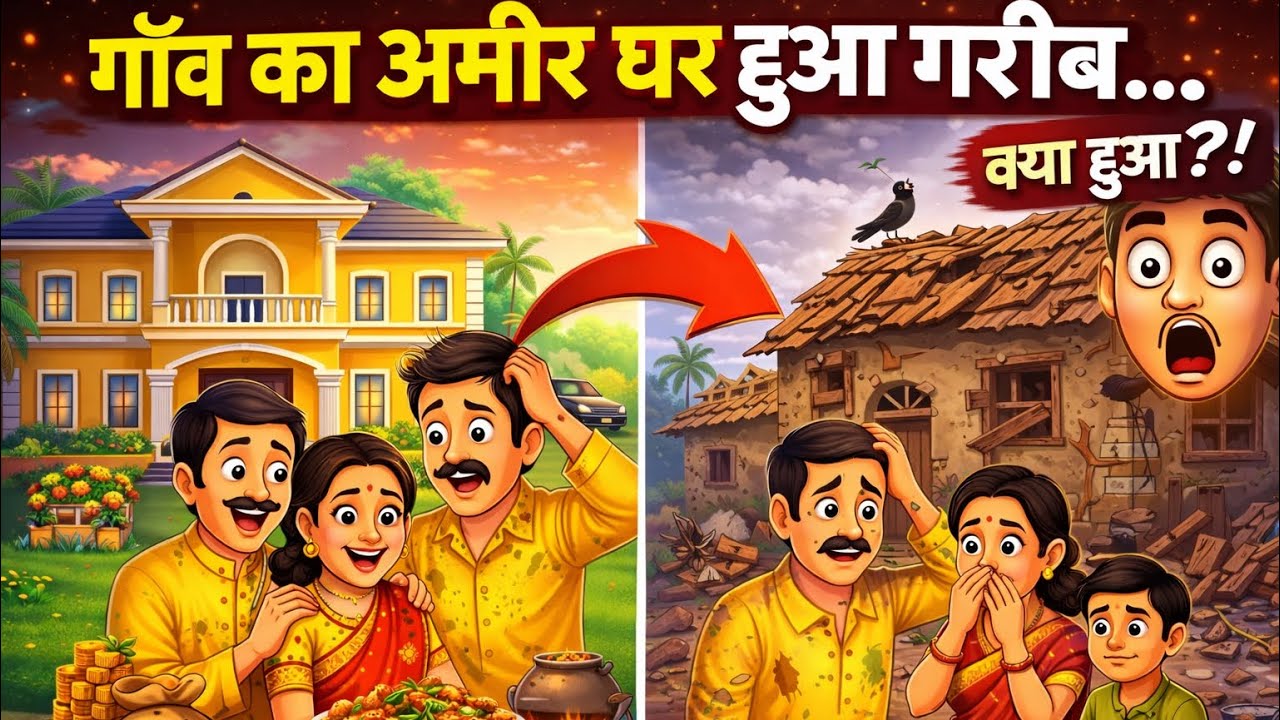 Gaon ka sabse ameer ghar kaise hua gareeb😱| Bedtime stories | moral stories | hindi kahaniya | 