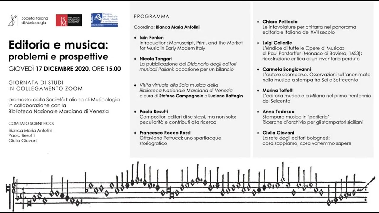 [Webinar 17.12.2020] Editoria e musica: problemi e prospettive