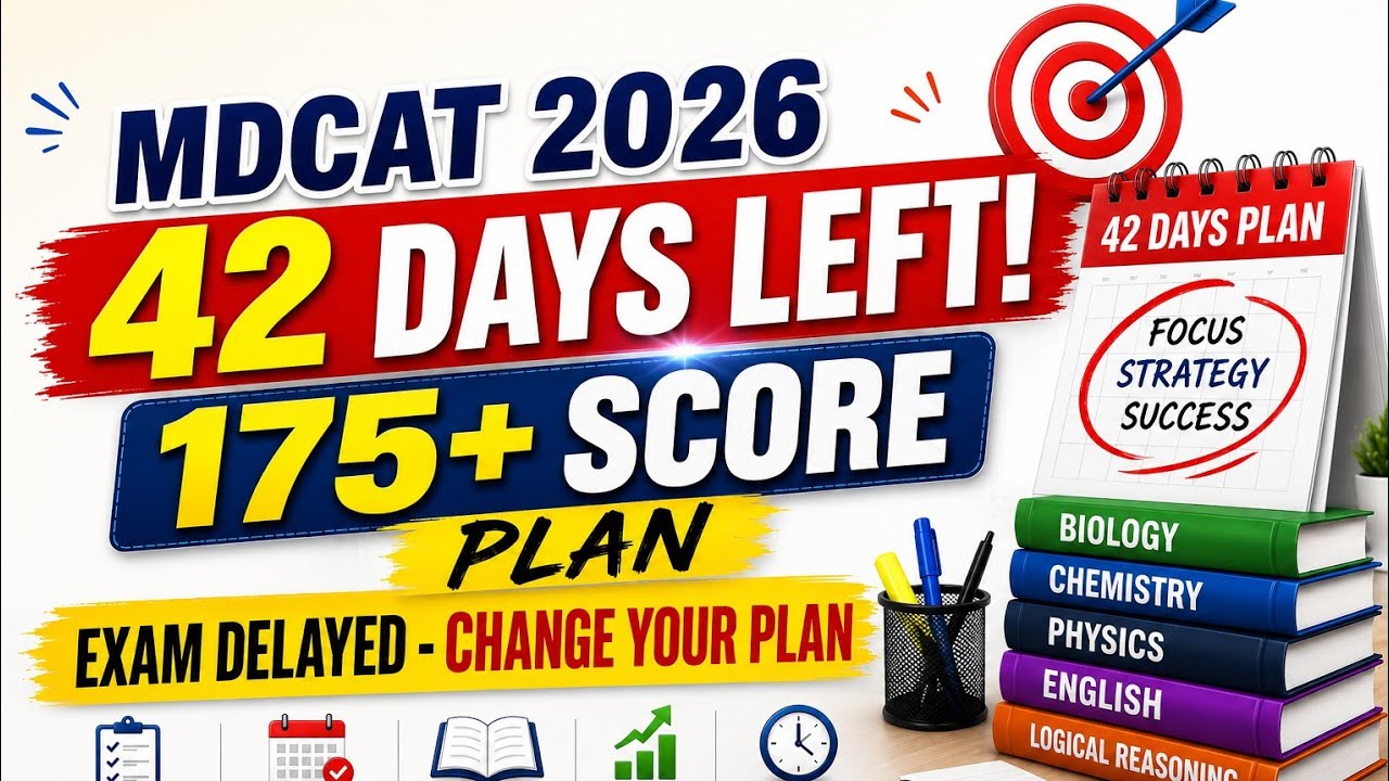 MDCAT 2026 : 42 Days left | How to Score 175+ | Complete 42-days Study plan