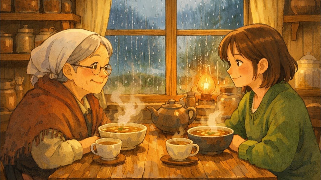 A Rainy Afternoon in Grandmother’s Kitchen | Cozy Slow Living ASMR 🌧🍵#CozyASMR#SlowLiving#RainyDay