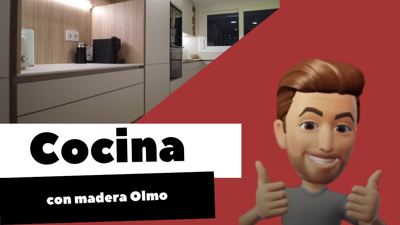 Muebles de cocina Santos color Cashmere y olmo con encimera Dekton Albarium.