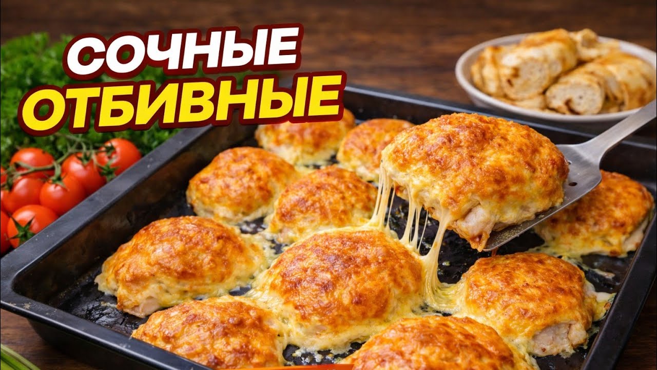 Сочные отбивные под сырной шапочкой в духовке | Простой и вкусный рецепт