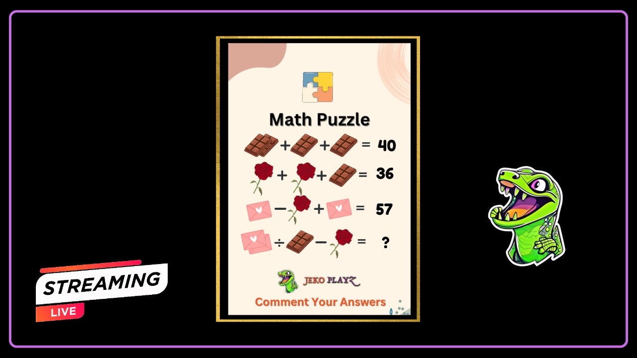 Live Maths Puzzle Challenge | Only Genius Can Solve These! | Valentine Challenge