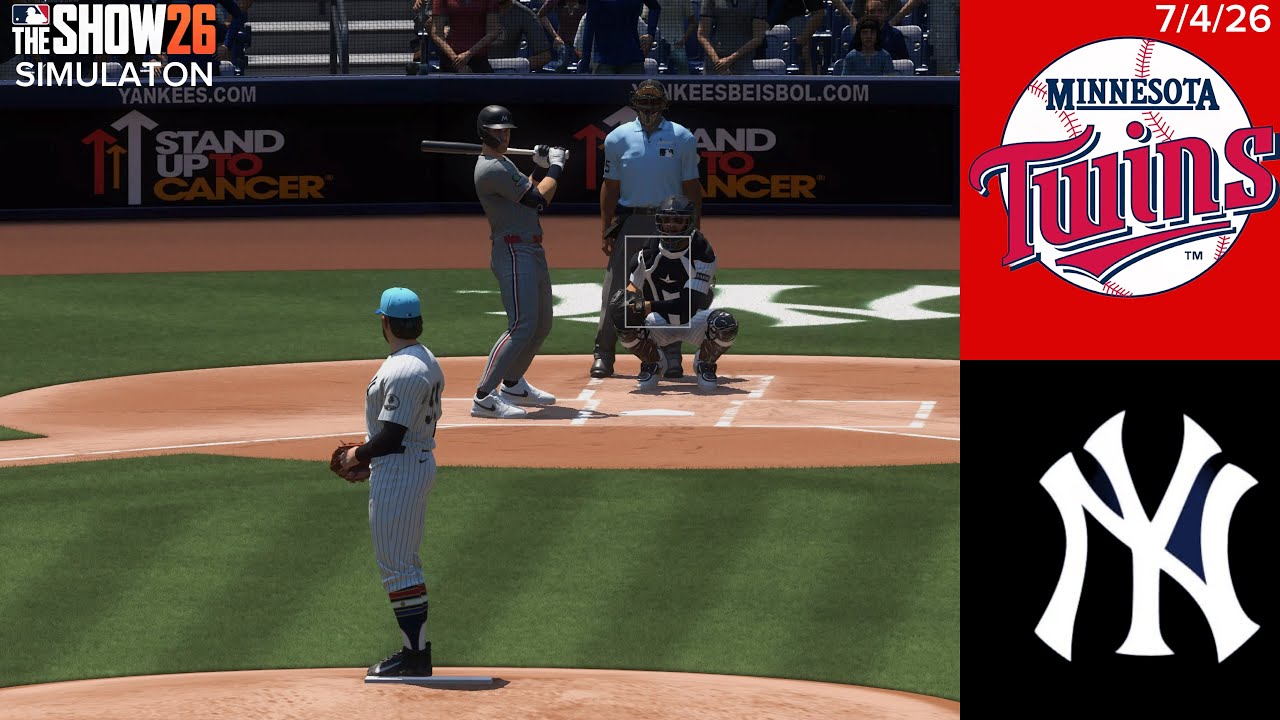 Симуляция: Yankees против Twins | 04.07.26 | Геймплей MLB The Show 26 на PS5
