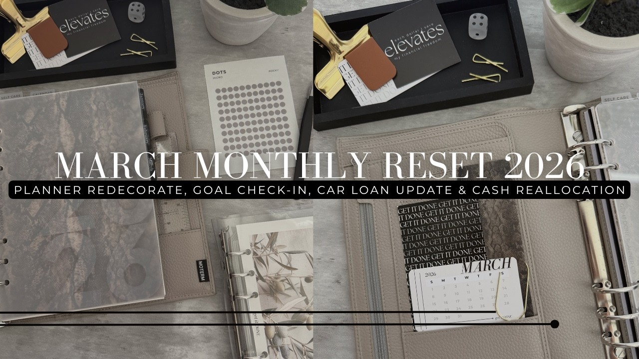 March Monthly Reset 2026 | Planner Redecorate, Goal Check-In, Car Loan Update & Cash Reallocation