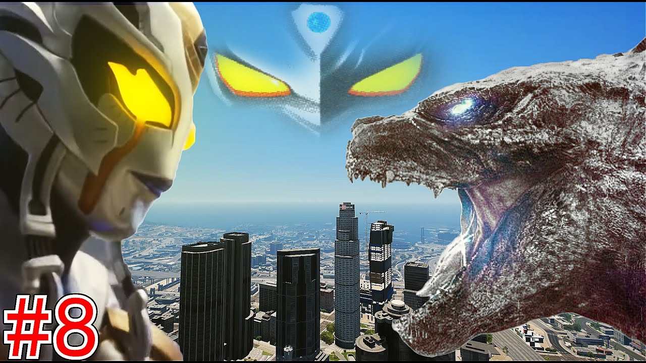 GTA5 爱憎战士卡蜜拉回来对战哥斯拉怪兽！《超级奥特曼#8》 ULTRAMAN KAMILA vs GODZILLA (GTA5 MODS) 🦸