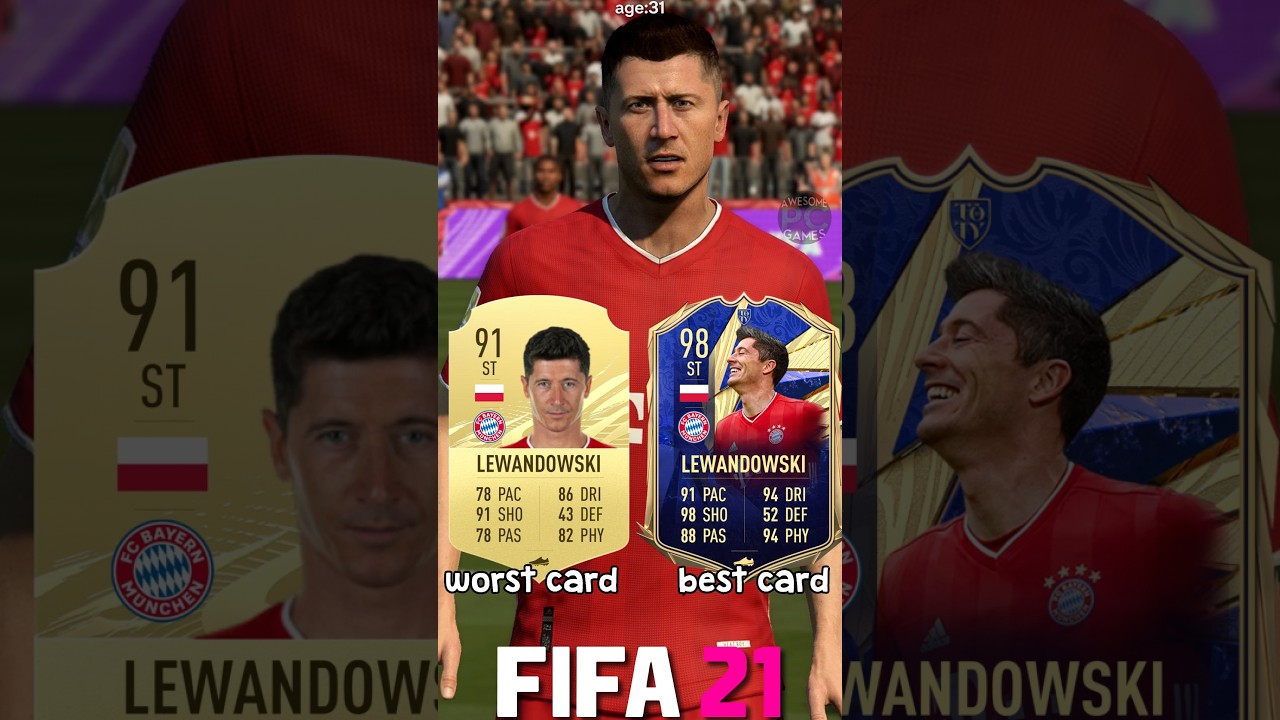 🇵🇱 ROBERT LEWANDOWSKI worst vs best card in EVERY FIFA! (10-24)⚽ #fifa #fc24 #fc25 #lewandowski