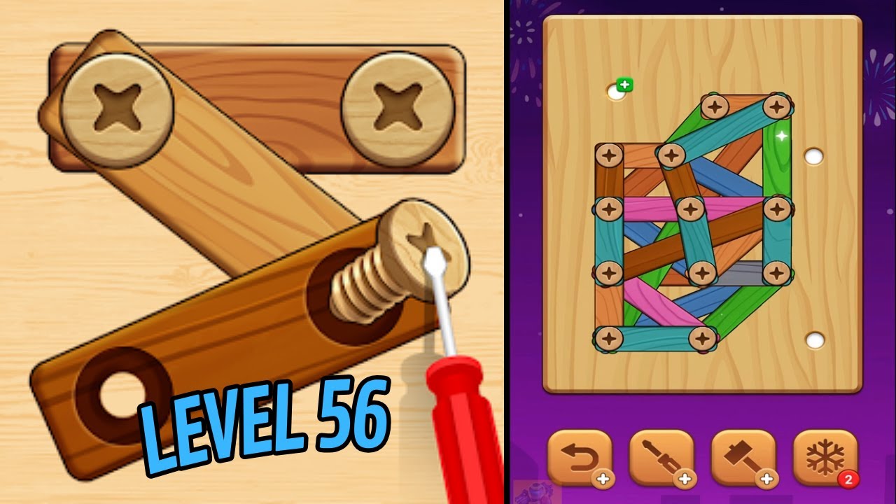 🏅 WOOD SCREW PUZZLE 🤪 Level 56 🧩 Gameplay Walkthrough