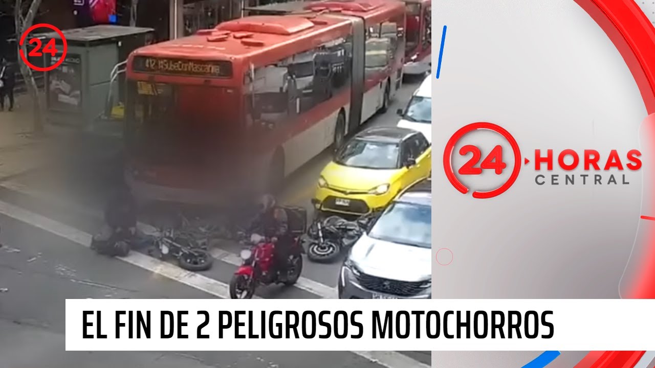Luz roja marcó el fin de 2 peligrosos motochorros | 24 Horas TVN Chile