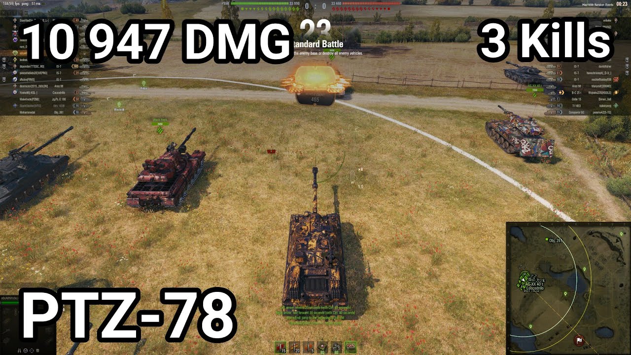 PTZ-78 - 10 947 damage / 3 kill / 4 250 blocked / 361 assist