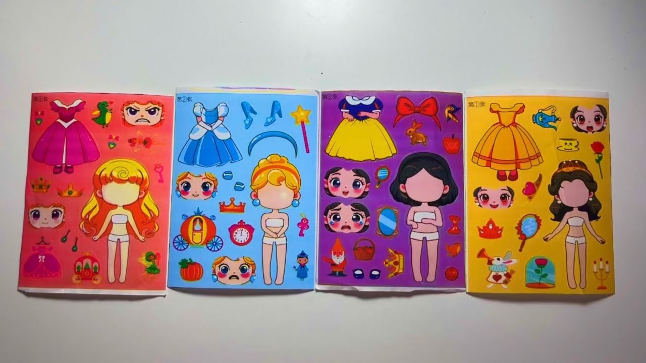 👑 Disney Princess Dress Up: Kawaii Sticker Book Fun! 👗✨