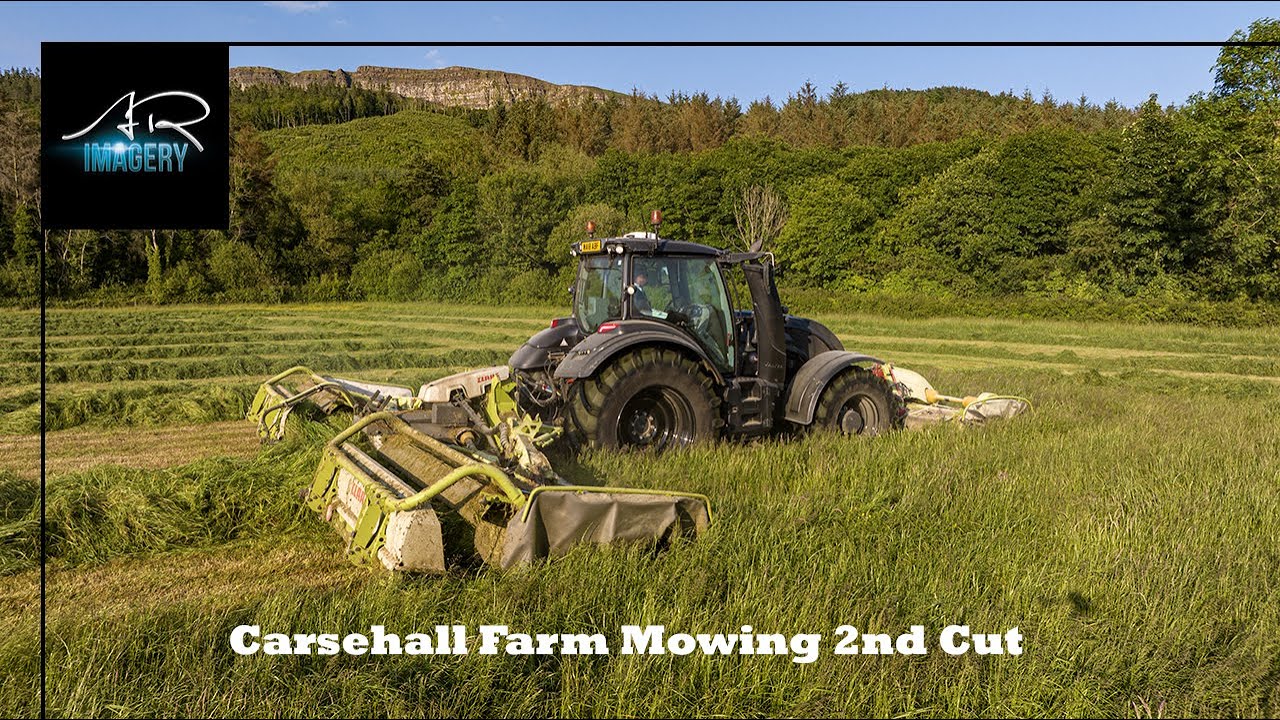 Mow it group it lift it...Valtra T214 on the Claas Triples
