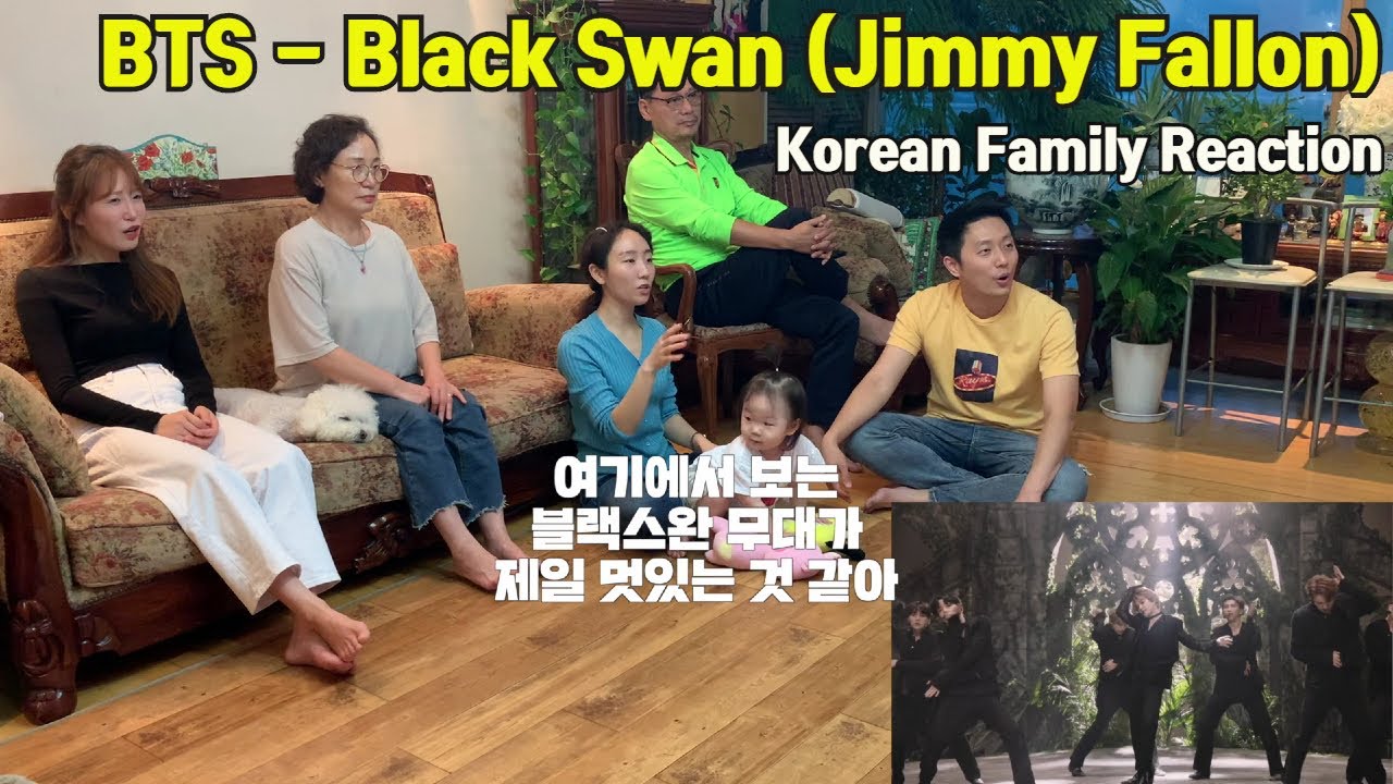 [ENG] BTS 방탄 - 'Black Swan' Tonight Show Jimmy Fallon Reaction 지미팰런리액션 / Korean Family's Reaction