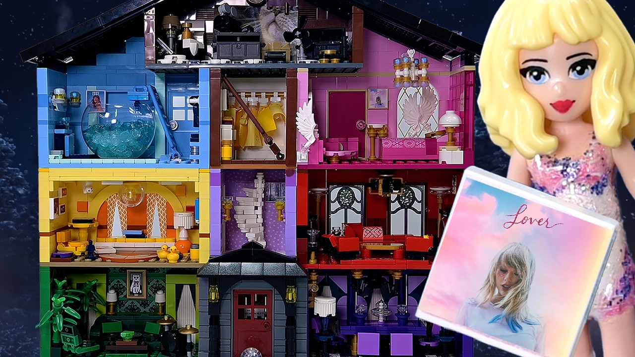 Taylor Swift Lover House as LEGO (and Eras Tour outfits as well!) 🩷 build & doll repaint compilation