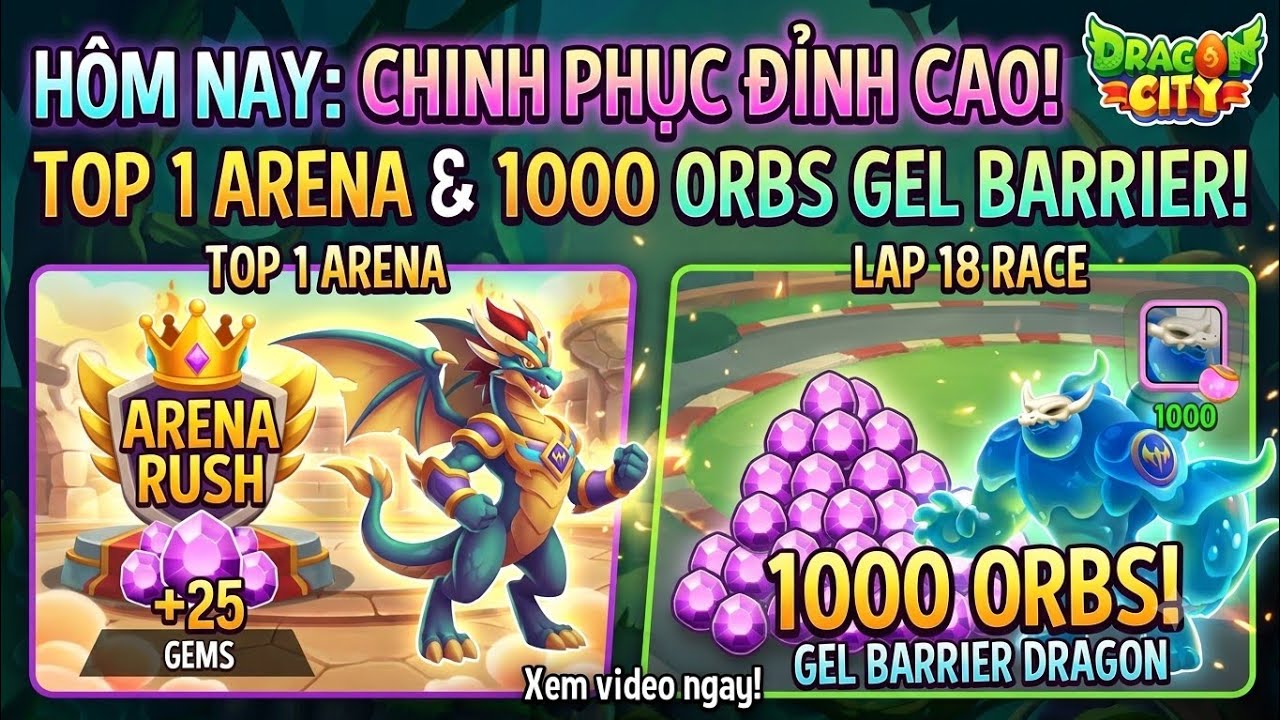 #1124. INSANE REWARDS! Reaching Lap 18 for 1000 Gel Barrier Orbs & Top 1 Arena in Dragon City 🐉