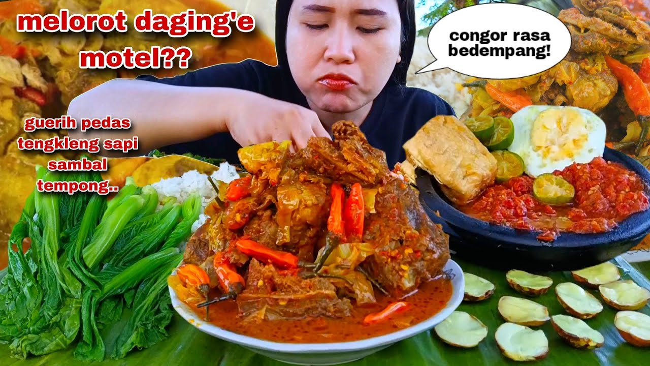 SELERA RASANYA ⁉️ TENGKLENG IGA SAPI SAMBAL TEMPONG LALAPAN JENGKOL MENTAH REBUSAN SAWI PAHIT 