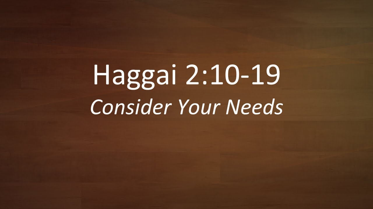 Consider Your Needs; Speaker: Robert Jewett