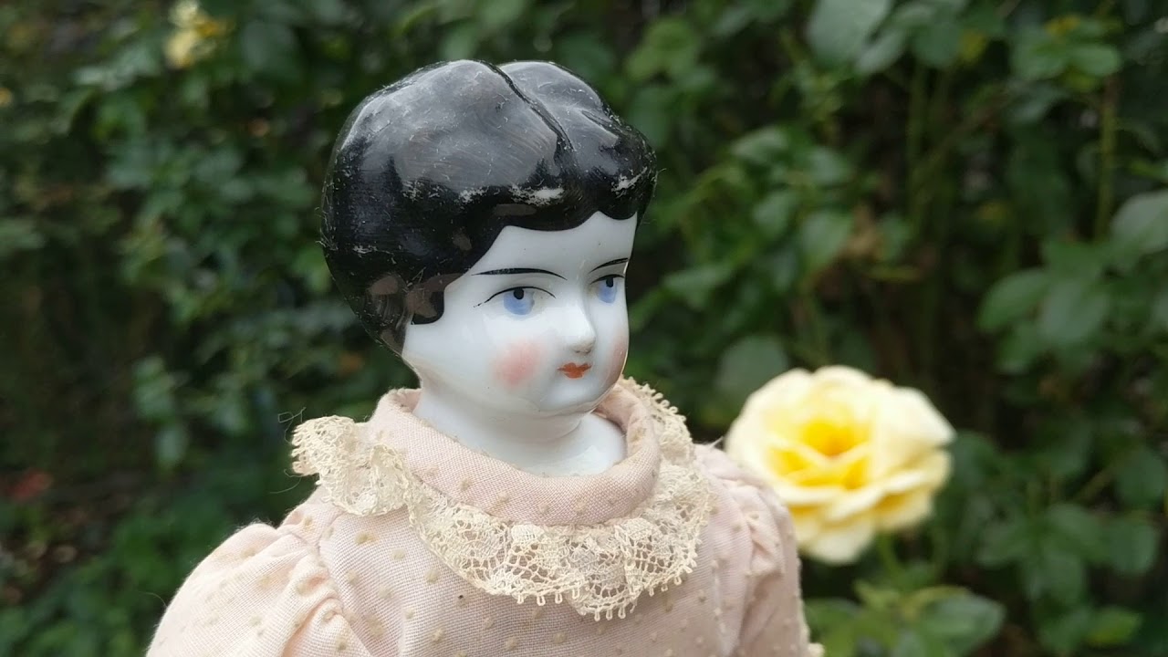 Antique German Low Brow China Head Doll Circa 1890's-1910