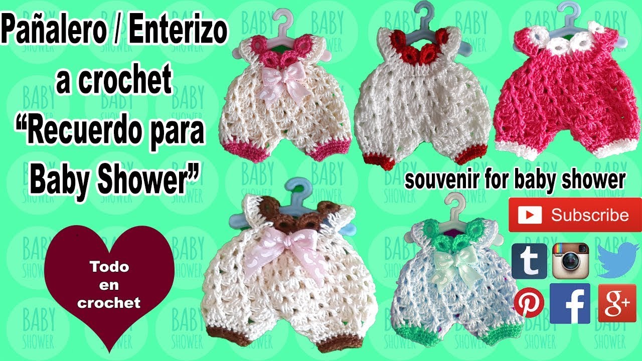 PAÑALERO / ENTERIZO a Crochet - BODY / PELELE a ganchillo # recuerdos baby shower 1