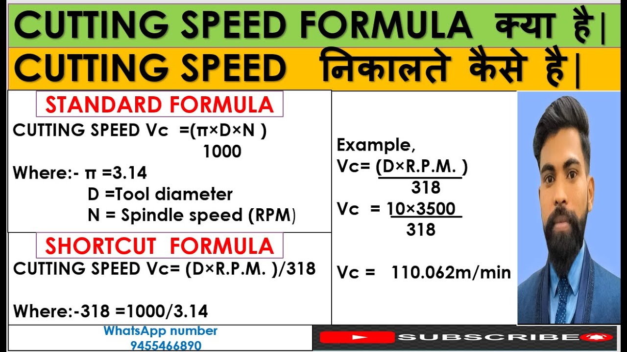 Cutting speed Formula क्या है|Cutting speed निकालते कैसे हैCutting speed material chart in Hindi