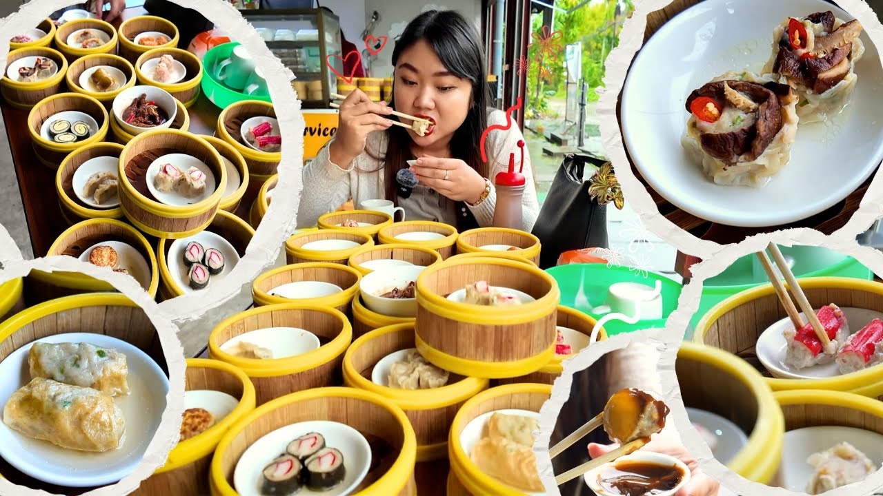 မြောက်ဒဂုံက ၂၀၀၀ တန် ဒင်းဆမ်းမျိုးစုံ 🥟 🇲🇲 $0.50 Dim Sum with Red Sauce 😍 Street Food