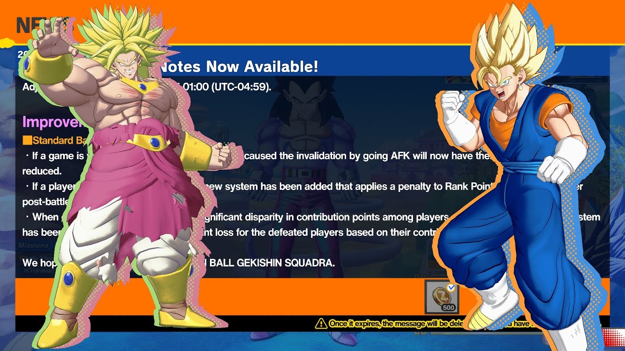 SUPER VEGITO AND BROLY FINALLY FIXED?! SEASON 3.1 PATCH NOTES IN GEKISHIN SQUADRA!