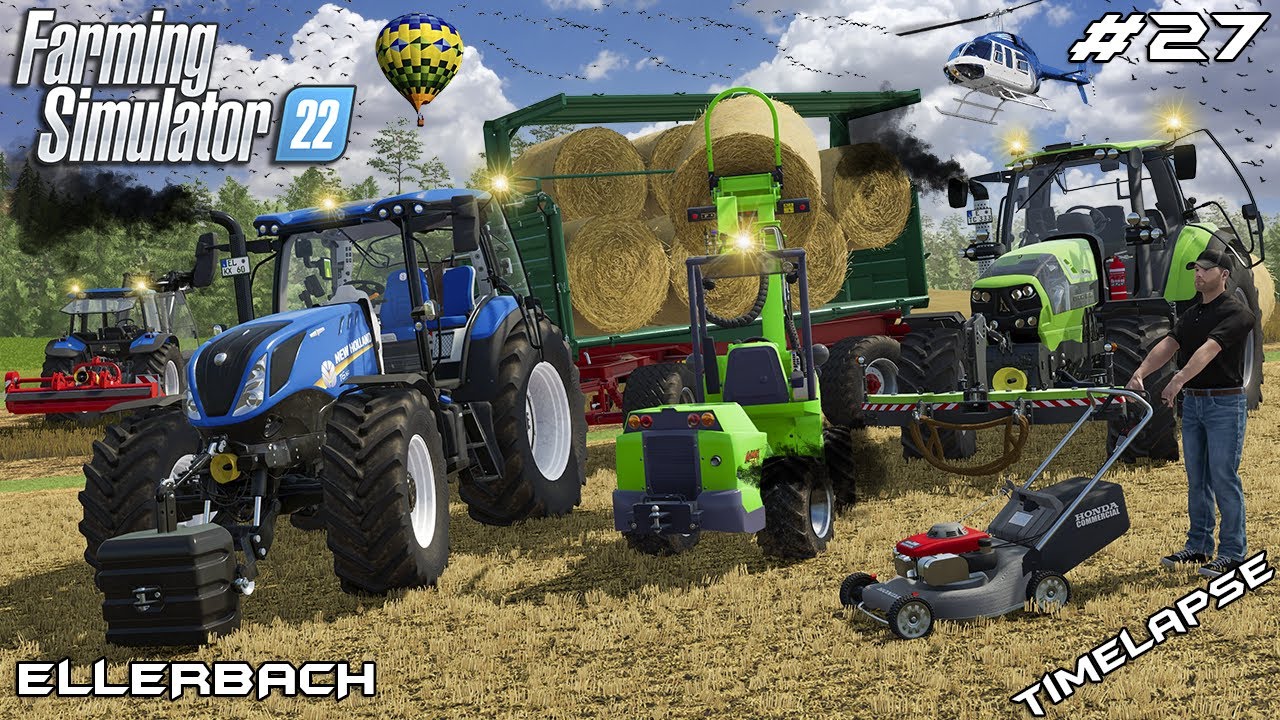 Помогаем @kedex купить МУЛЬЧЕР и перевозить ТЮКИ СОЛОМЫ | Эллербах | Farming Simulator 22 | Эпизо...