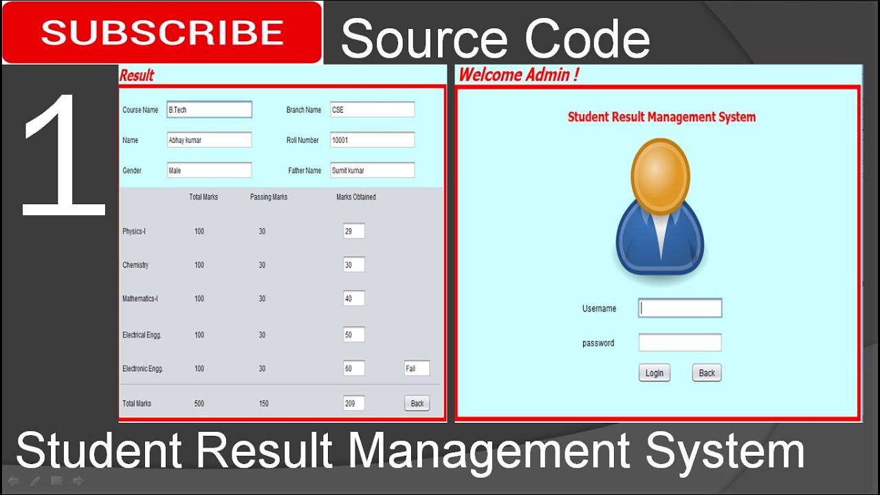 1. Student Result Management System in java (JFrame, Mysql Database, Netbeans IDE)