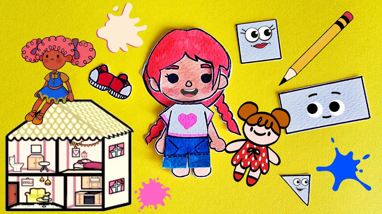 Andiamo a SCUOLA e facciamo una CASETTA per le BAMBOLE 🎒🏡👧🏼