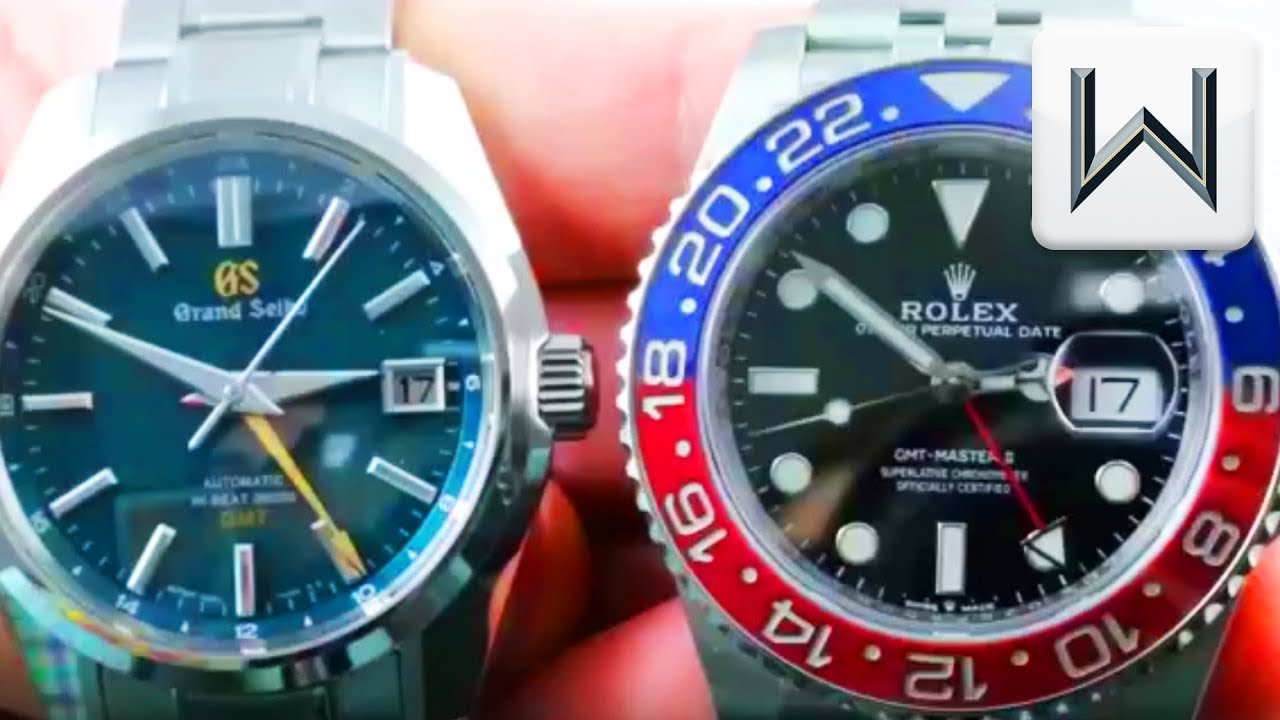 Rolex GMT Master II PEPSI vs Grand Seiko PEACOCK Hi-Beat 36000 GMT SBGJ227; 126710BLRO)