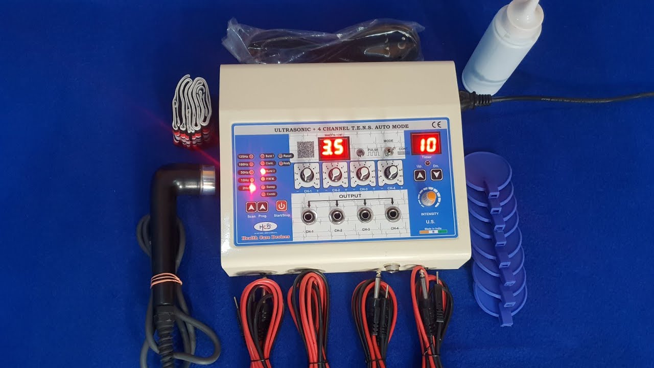 Ultrasonic 4 Channel Tens Auto Mode Combo Uses Physiotherapy Rehabilitation Occasional (HCD169)
