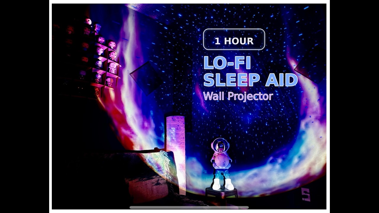Deep Sleep Lo-Fi Music with Wall Projector (1 Hour)